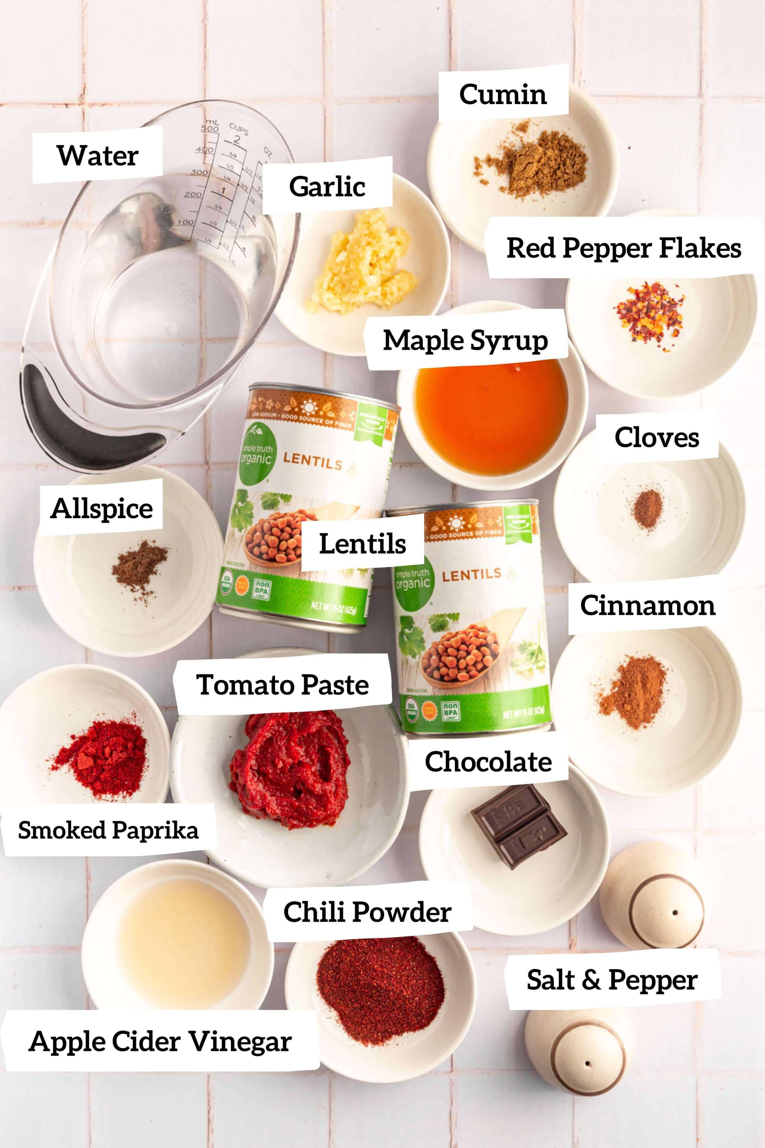 Vegan Cincinnati Chili Ingredients