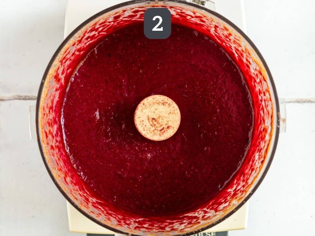 Vegan High Protein Seitan Burgers Step 2 - blend all the ingredients except the vital wheat gluten.