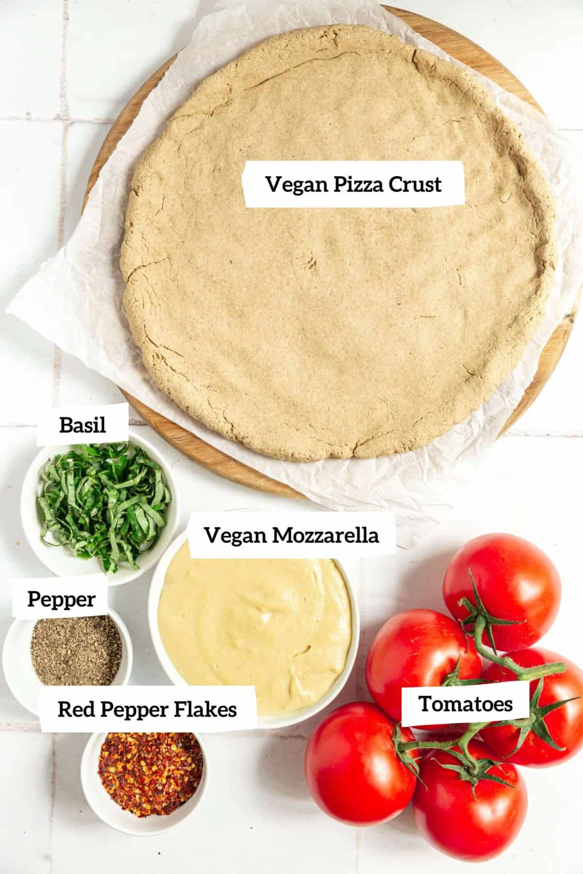 Vegan Margherita Pizza Ingredients