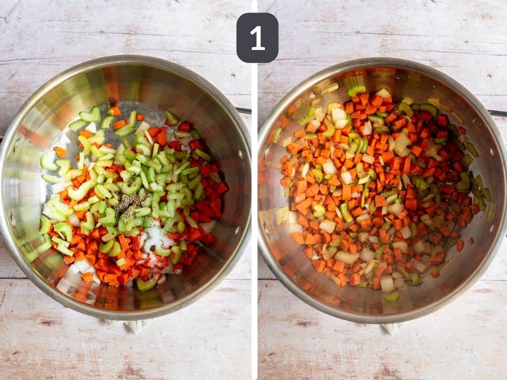 Vegan Orzo Soup Step 1