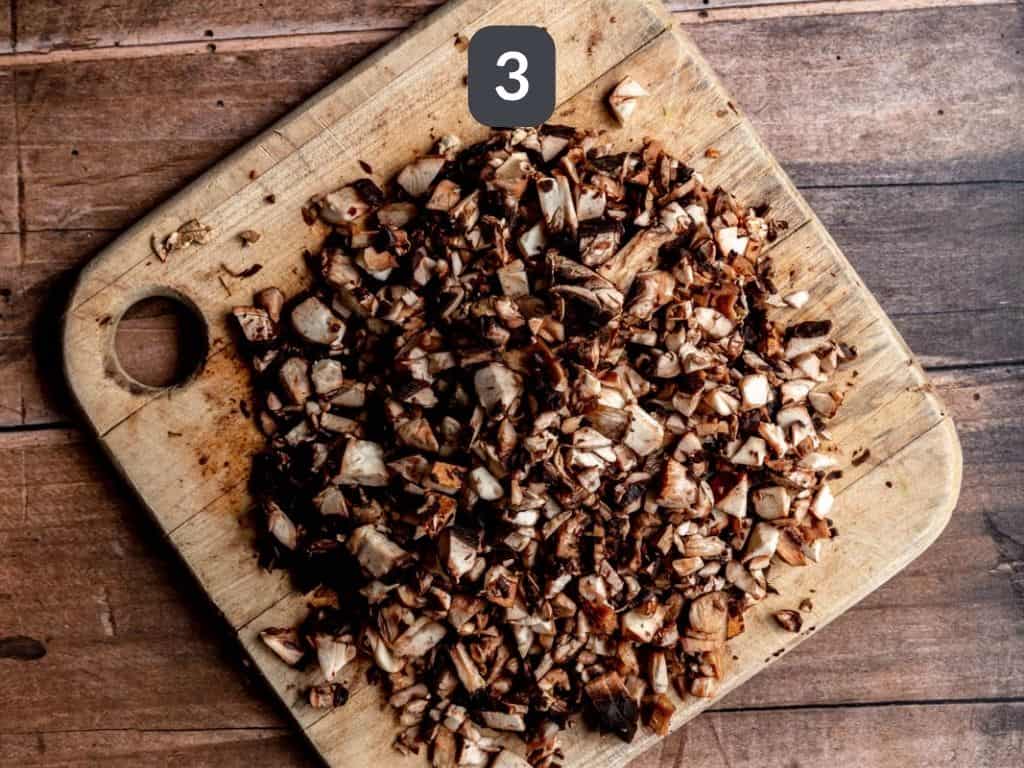Vegan Stuffed Portobello Mushrooms Step 3 chopped