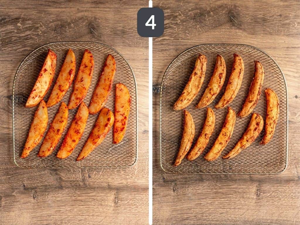 Oil-Free Air Fryer Potato Wedges Step 4