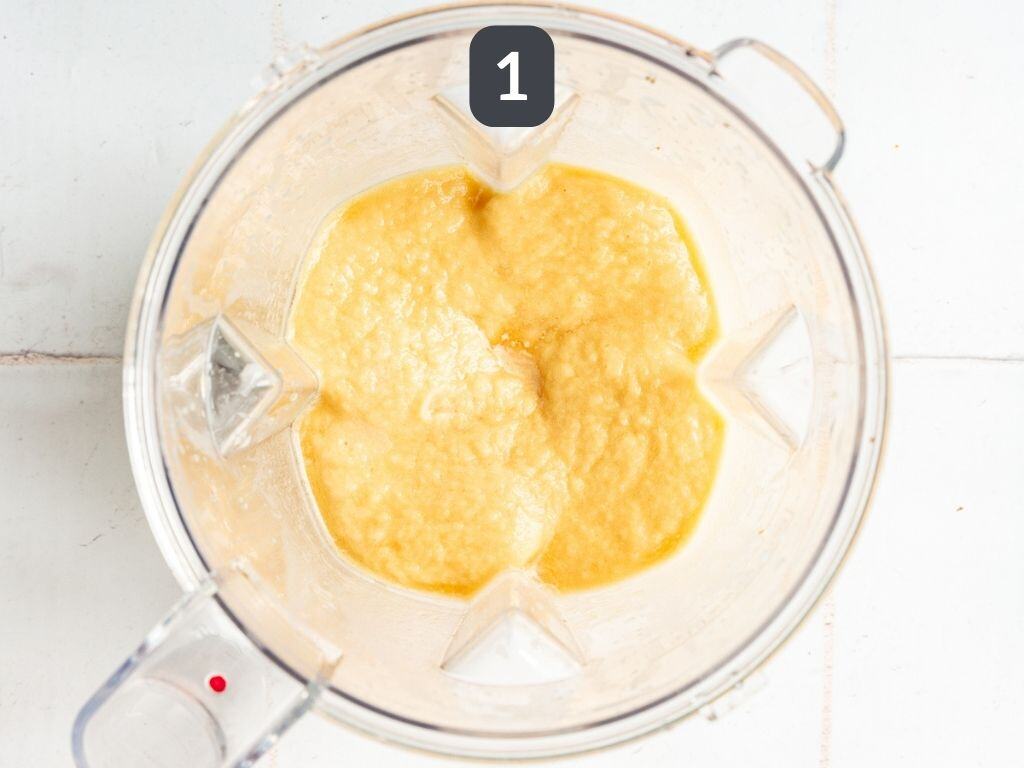 Piña Colada Mocktail Step 1 - blend.