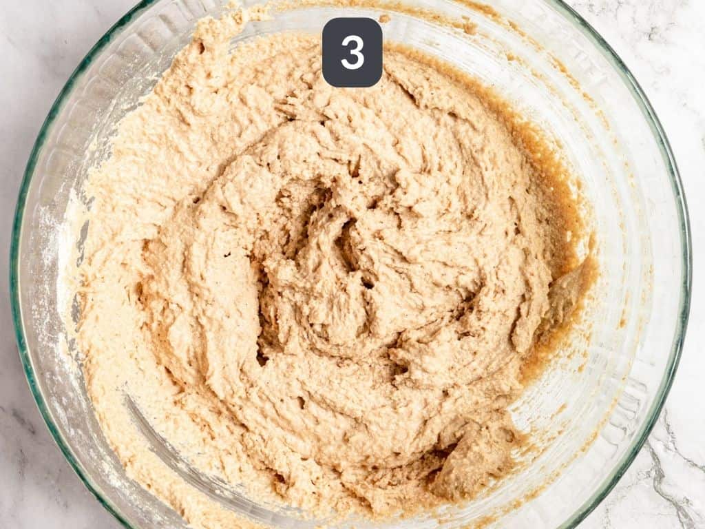 Vegan Blackberry Muffins Step 3 - stir in the dry ingredients.