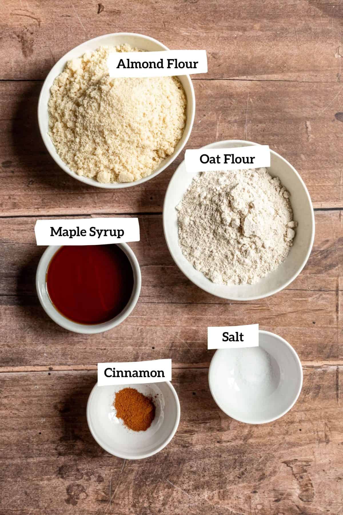 Vegan Cherry Crumble topping ingredients.