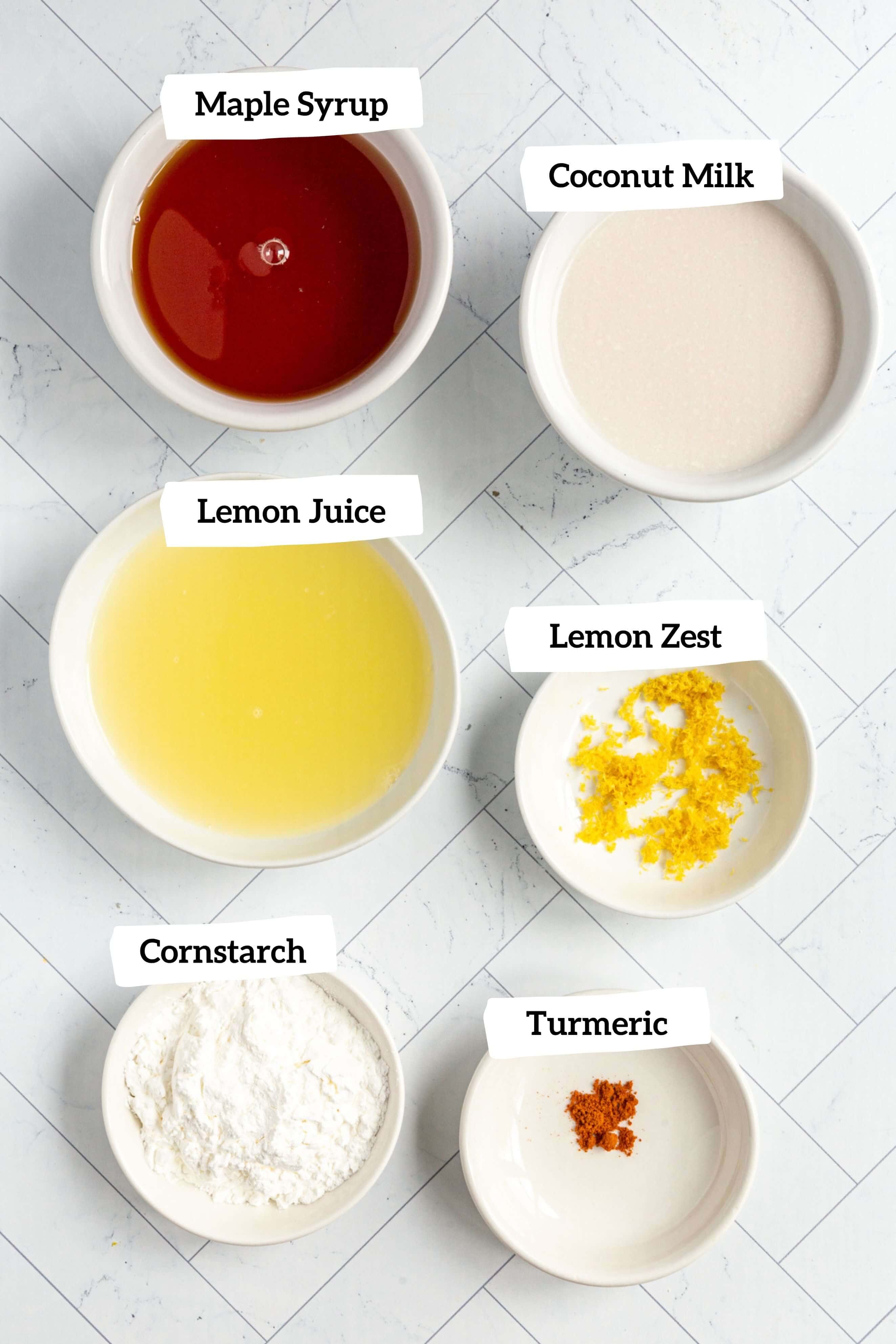 Vegan Lemon Curd Filling Ingredients