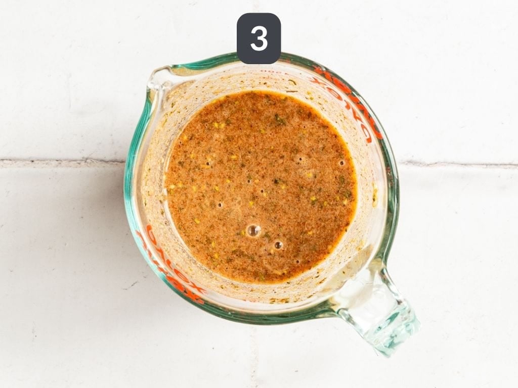 Red Cabbage Steaks Step 3 - mix the marinade.