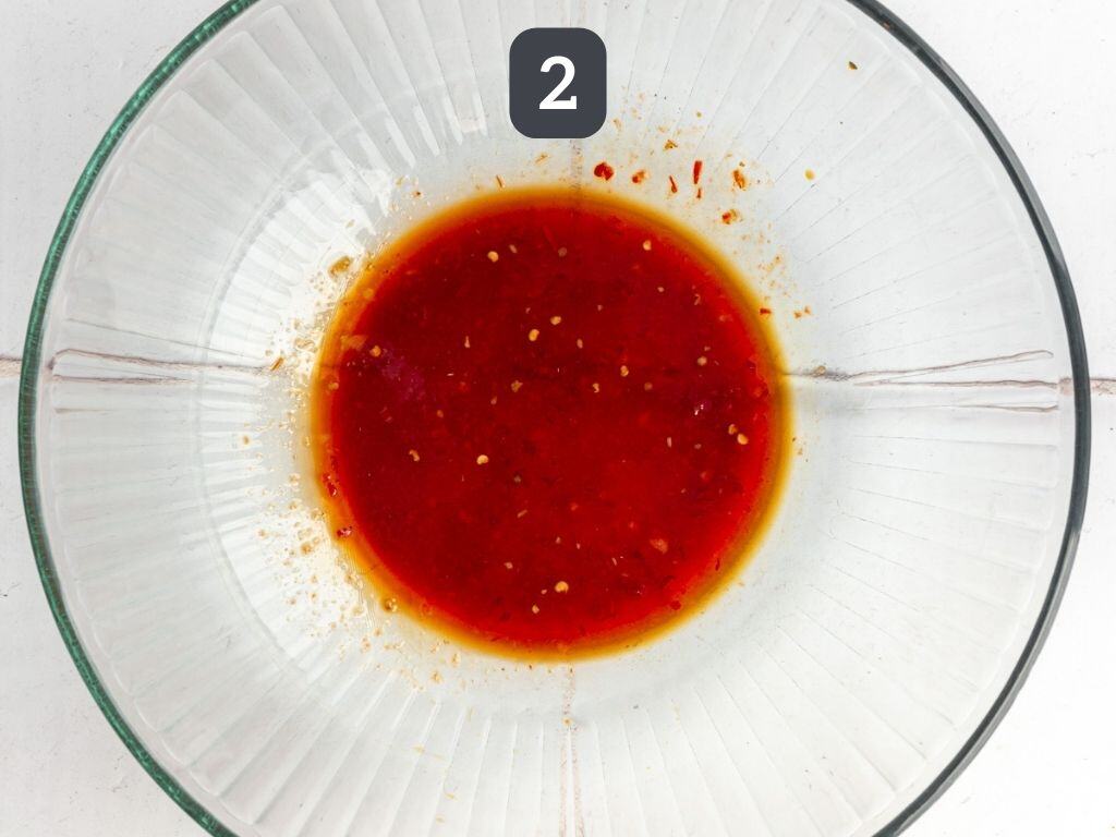 Thai Peanut Cabbage Salad Step 2 - mix tofu sauce.