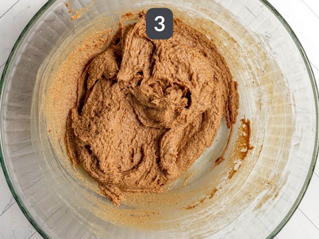 Vegan Oil-Free Chocolate Chip Cookies Step 3 - mix in the dry ingredients.