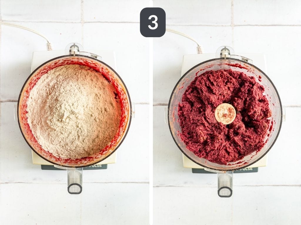 Vegan High Protein Seitan Burgers Step 3 - pulse in the vital wheat gluten.