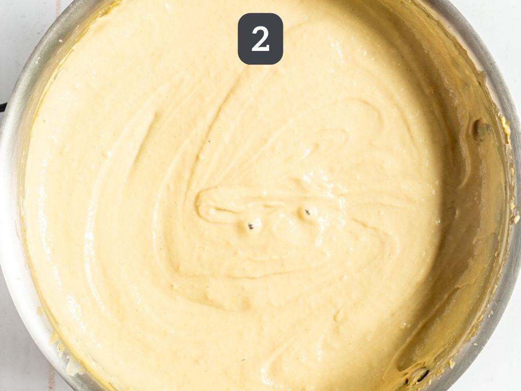 Vegan Tofu Mozzarella Step 2 - heat until the mixture thickens.
