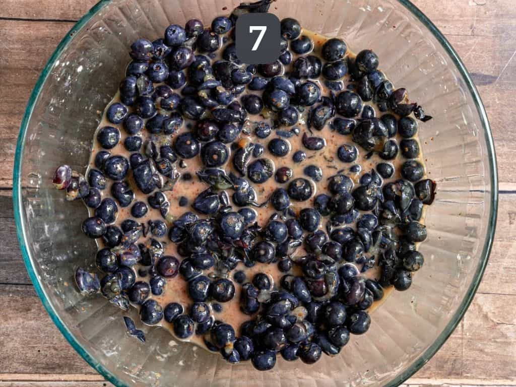 Gluten Free Vegan Blueberry Pie Step 7 - mix the filling.