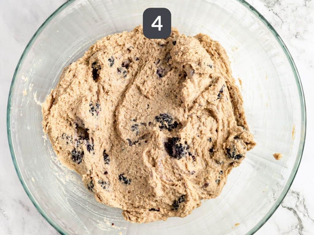 Vegan Blackberry Muffins Step 4 - stir in the blackberries.