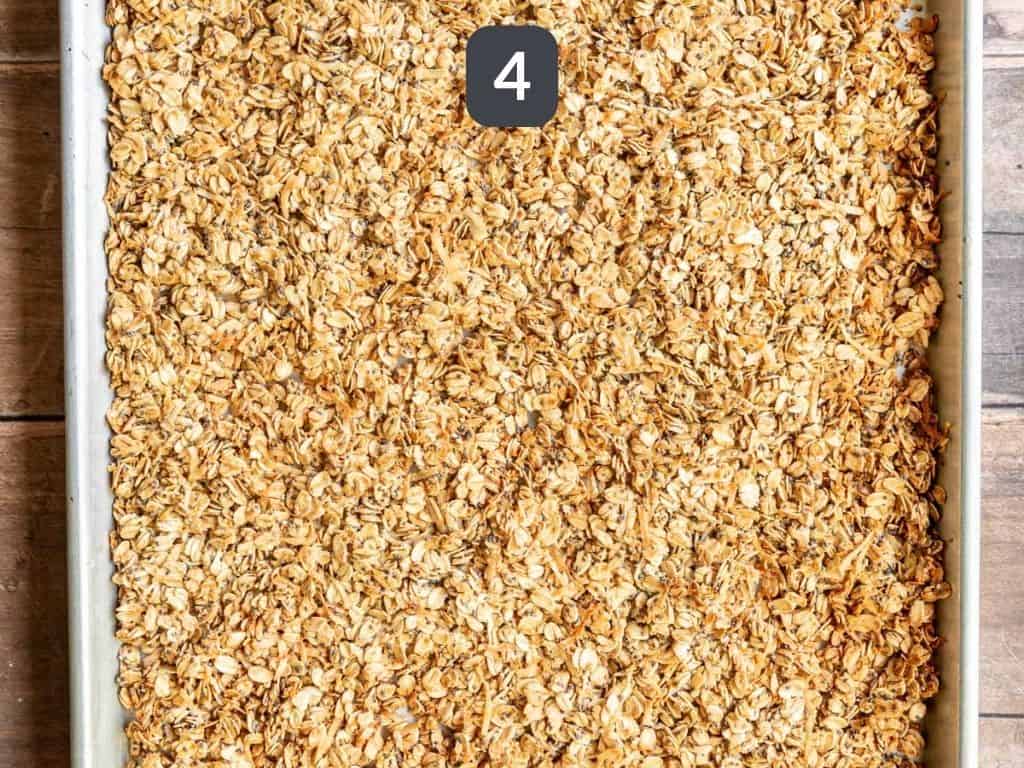 Easy Vanilla Coconut Granola Step 4 - let cool completely.
