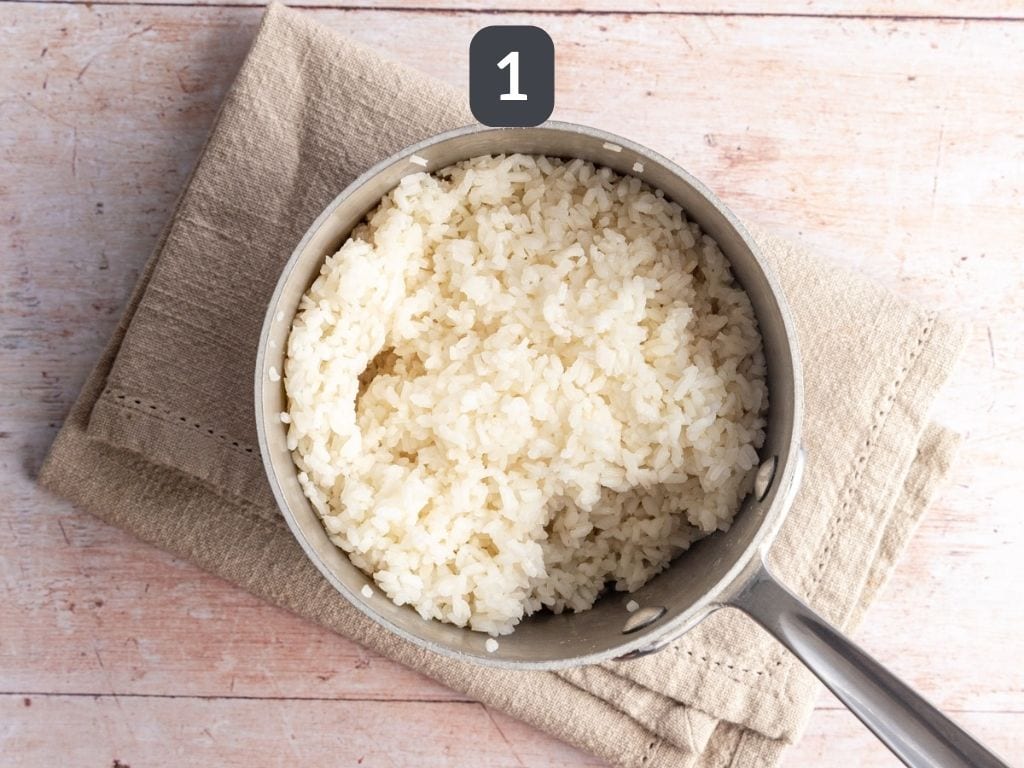 Tofu Poke Bowl Step 1 - cook the rice.