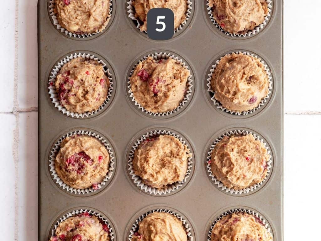 Vegan Raspberry Muffins step 5 bake
