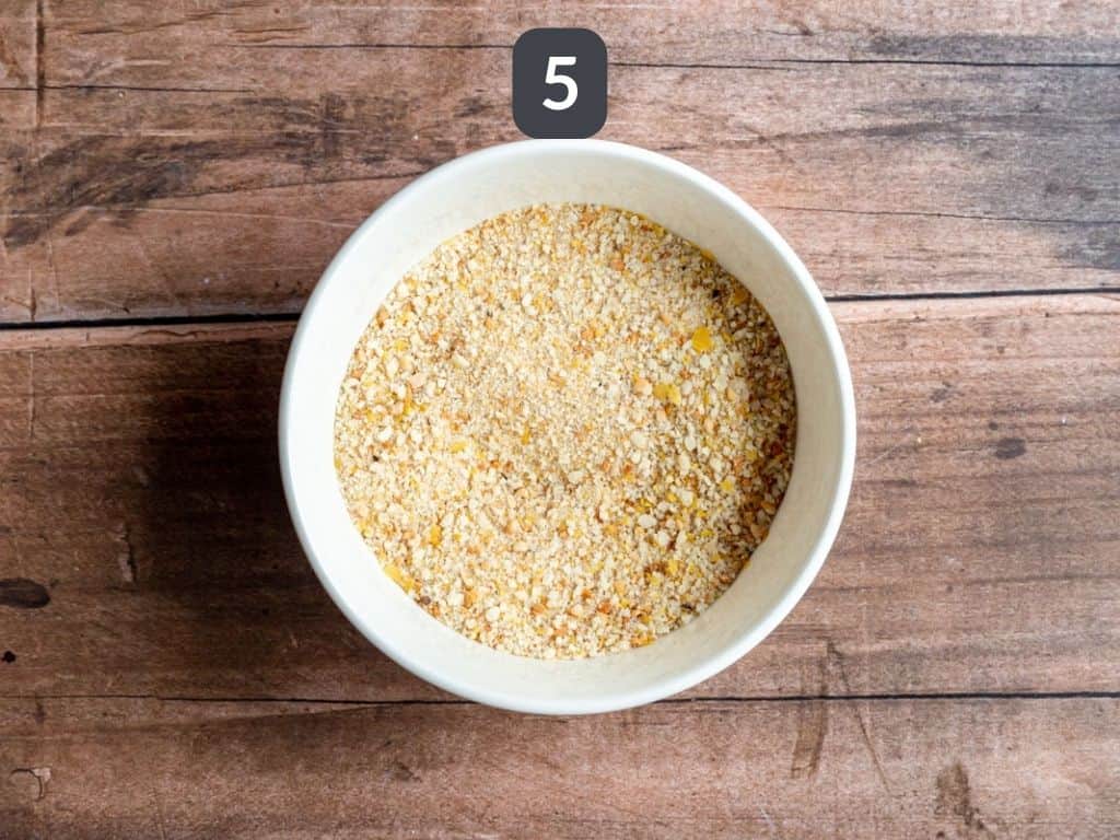 Air Fryer Tofu Nuggets Step 5 - mix breadcrumbs.