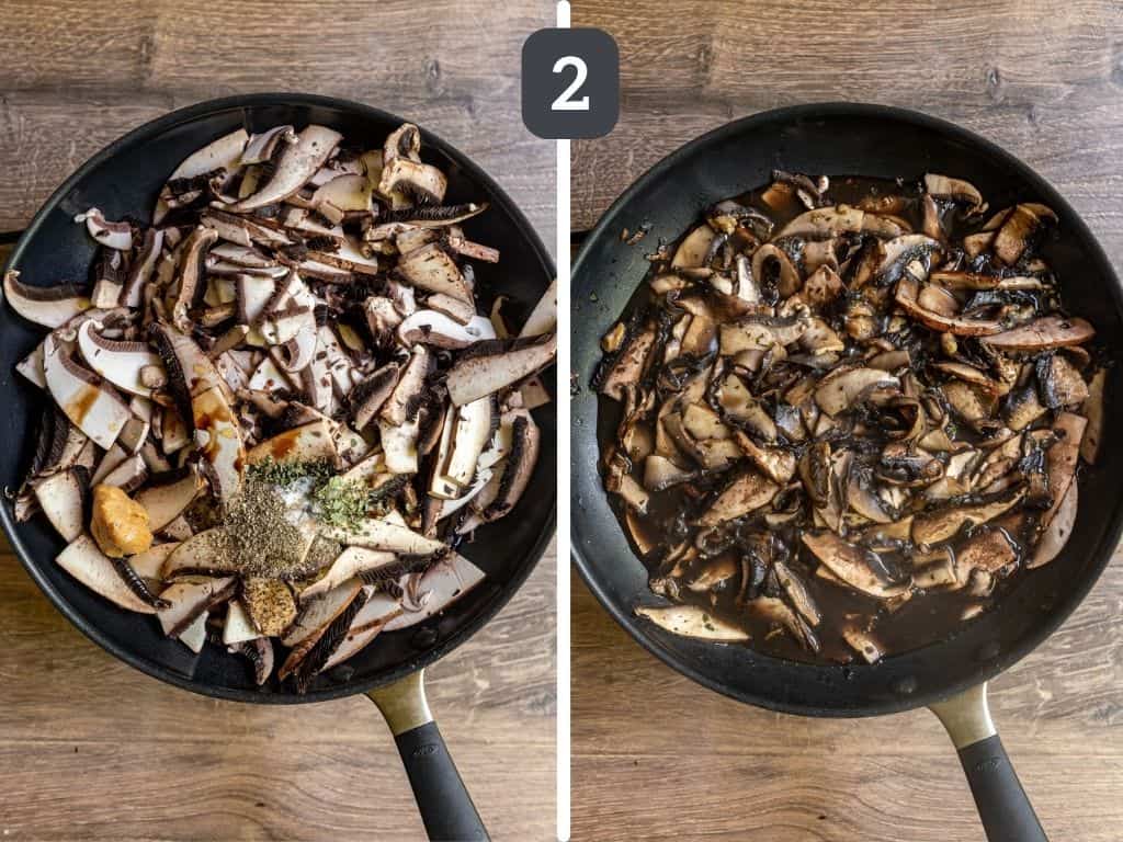 Mushroom Rice Poke Bowl Step 2 - cook the mushrooms.