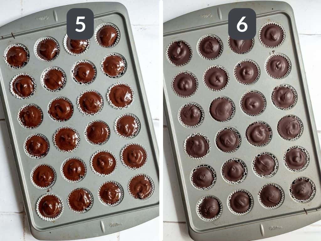 Healthy Peanut Butter Cups Steps 5 & 6