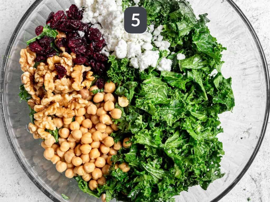 Kale Salad with Cranberries Step 5