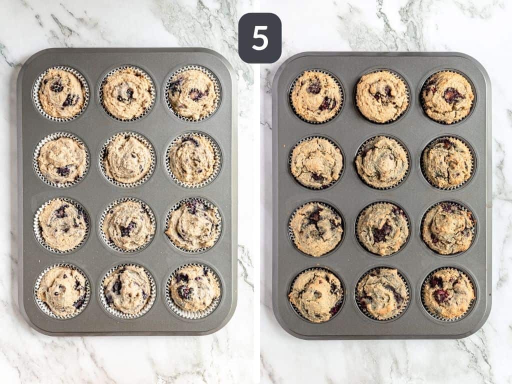 Vegan Blackberry Muffins Step 5 - bake!