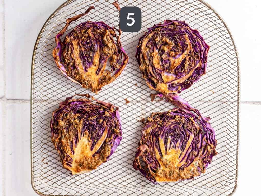 Red Cabbage Steaks Step 5 - bake or air fry.