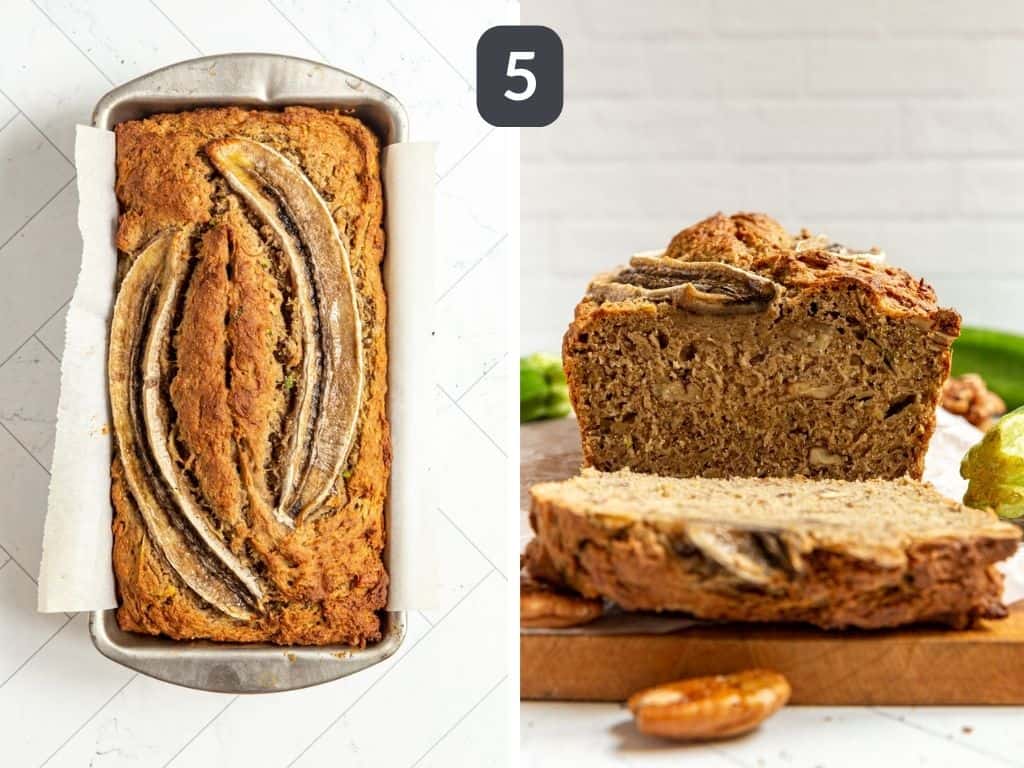 Vegan Banana Zucchini Bread Step 5 - bake.