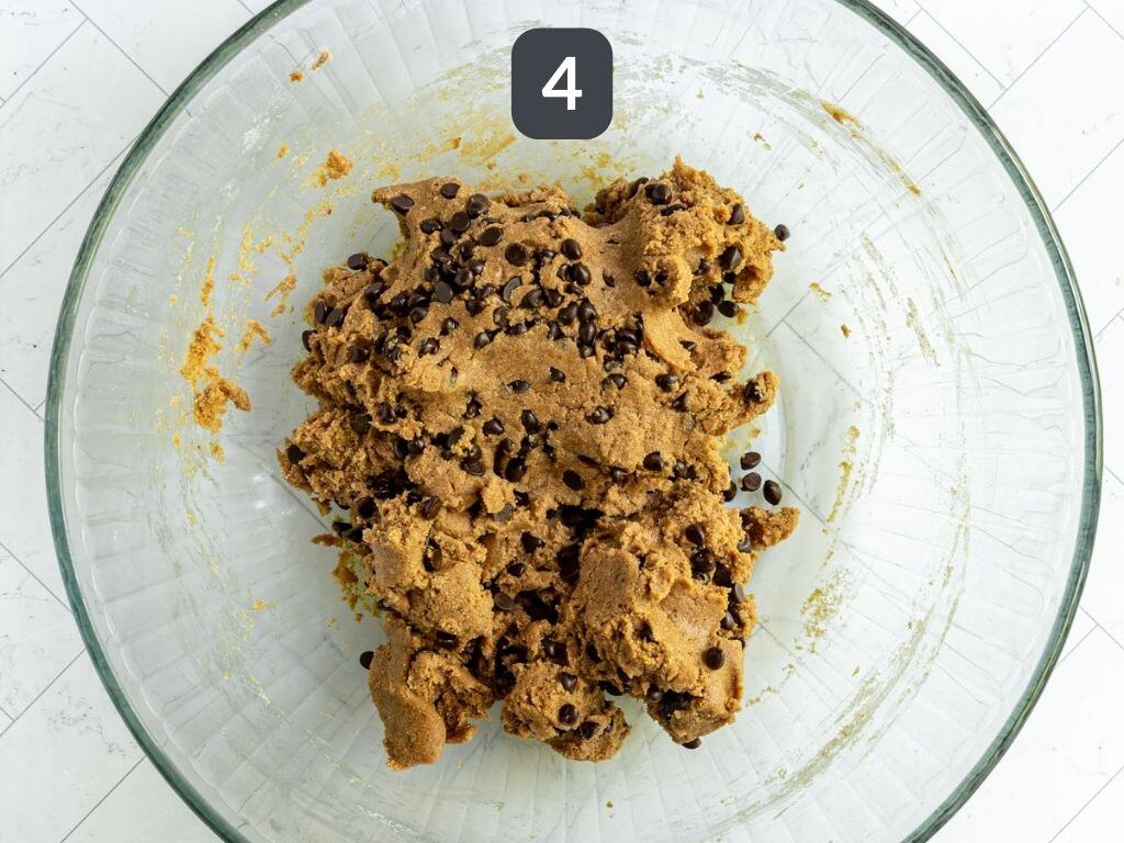 Vegan Peanut Butter Sandwich Cookies Step 4 - stir in the chocolate chips.