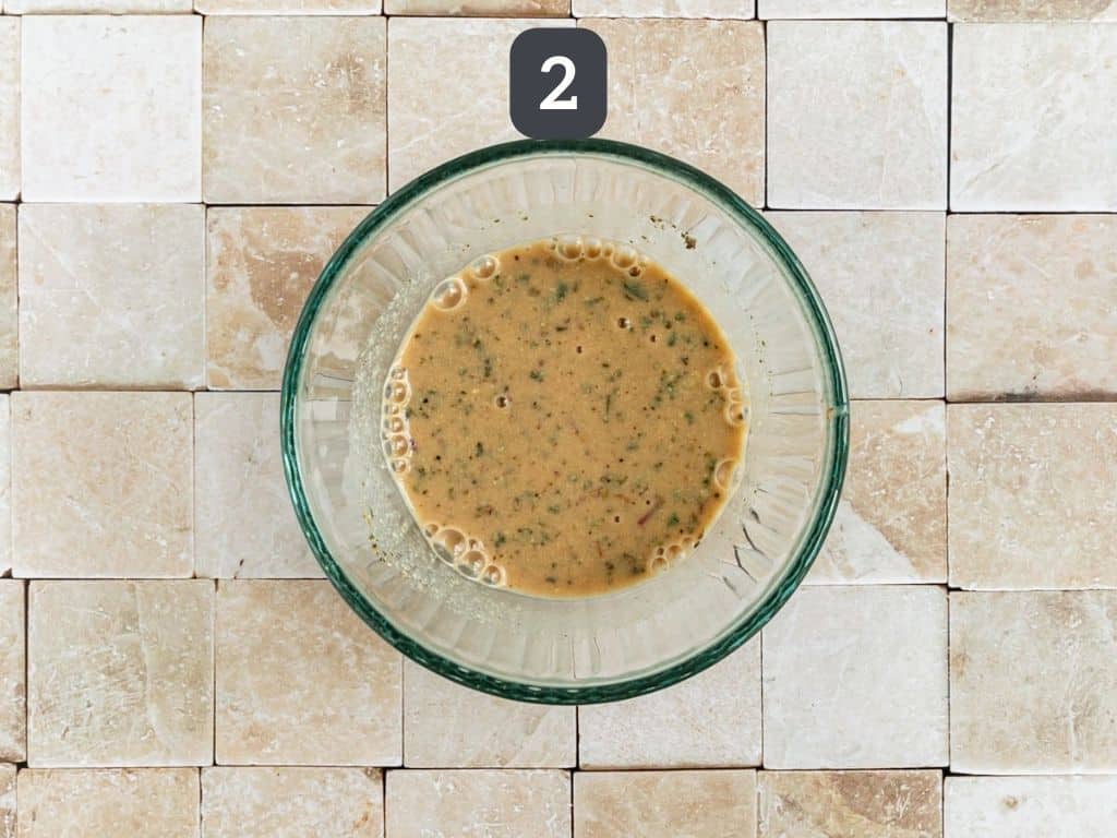 Vegan Greek Salad Step 2 - mix the dressing.