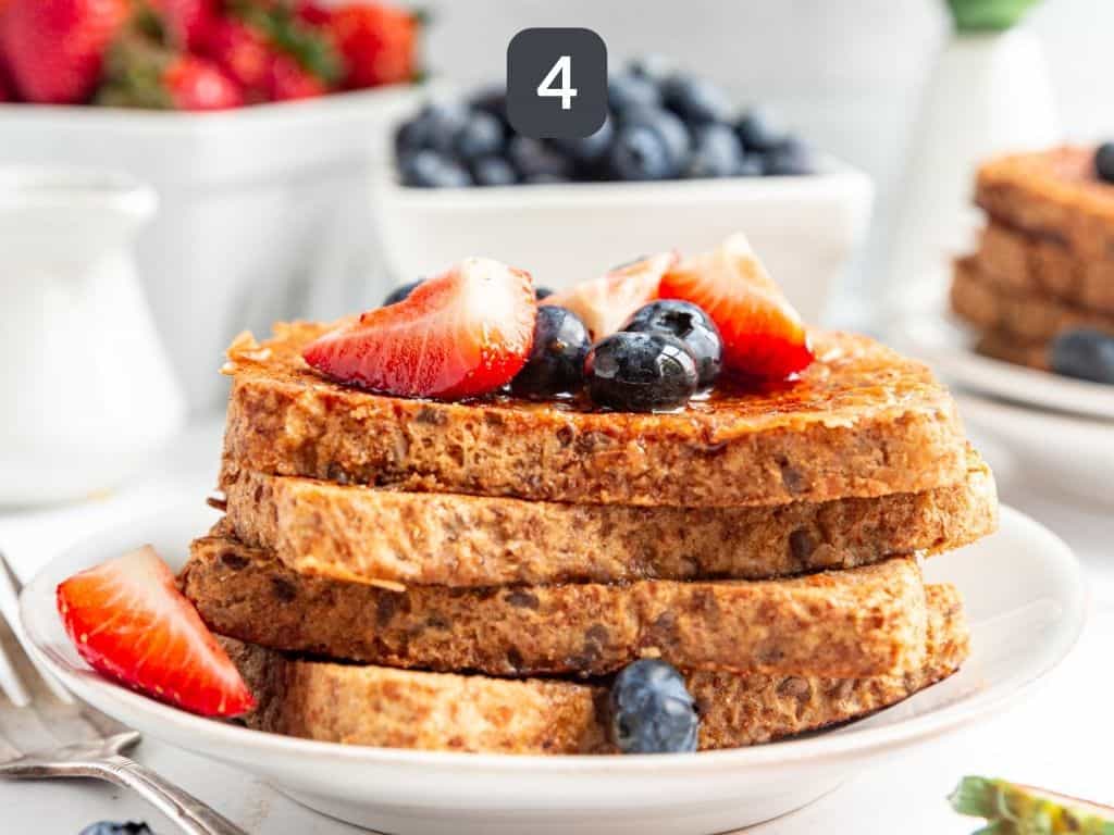 Vegan High Protein French Toast Step 4 - serve.