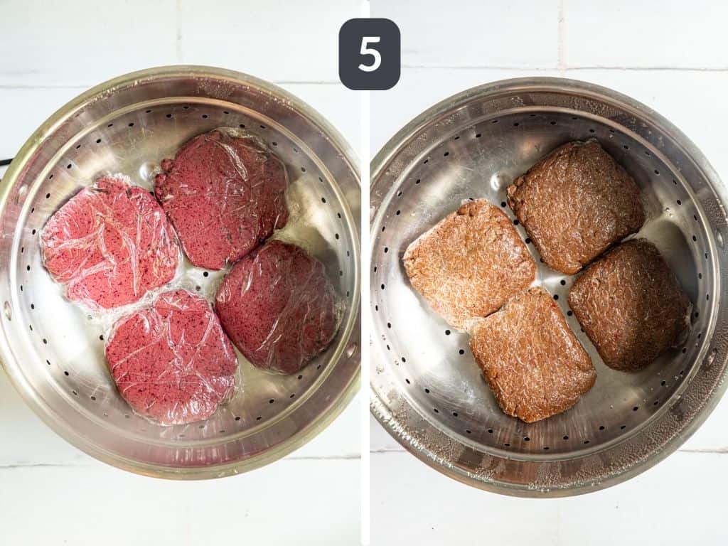 Vegan High Protein Seitan Burgers Step 5 - steam.