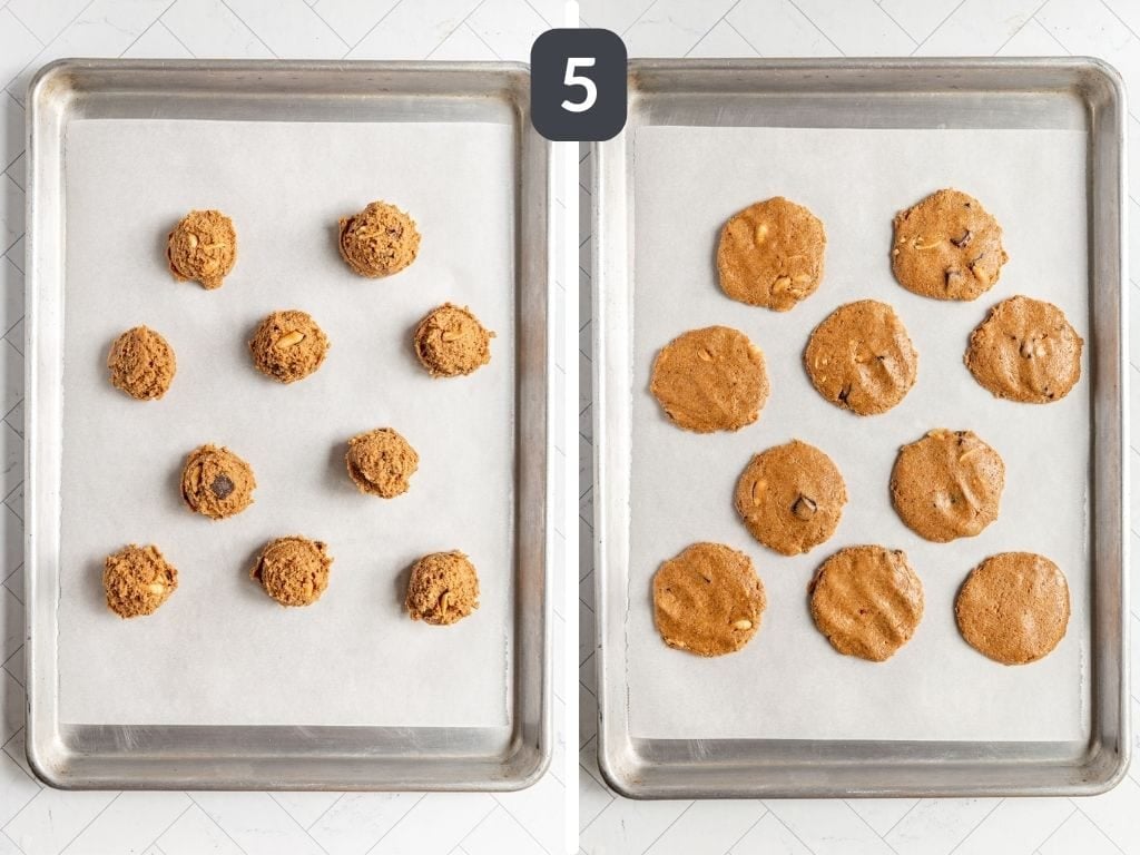 Vegan Kitchen Sink Cookies Step 5 - scoop into balls then use a wet hand to flatten.