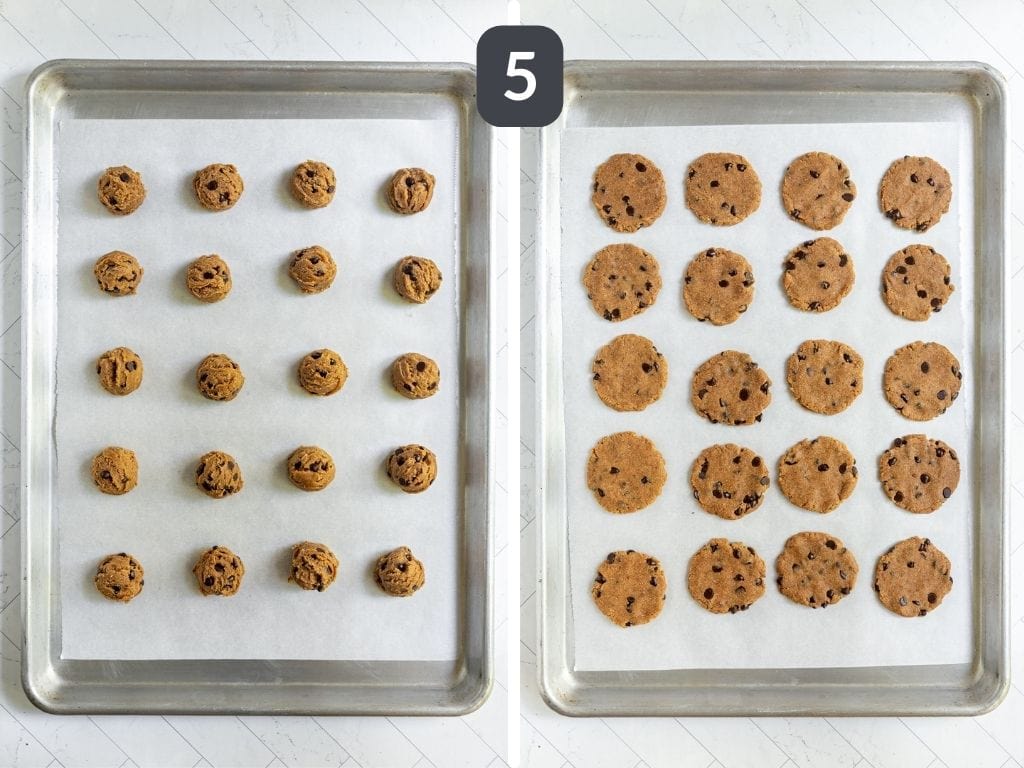 Vegan Peanut Butter Sandwich Cookies Step 5 - roll into balls and flatten.