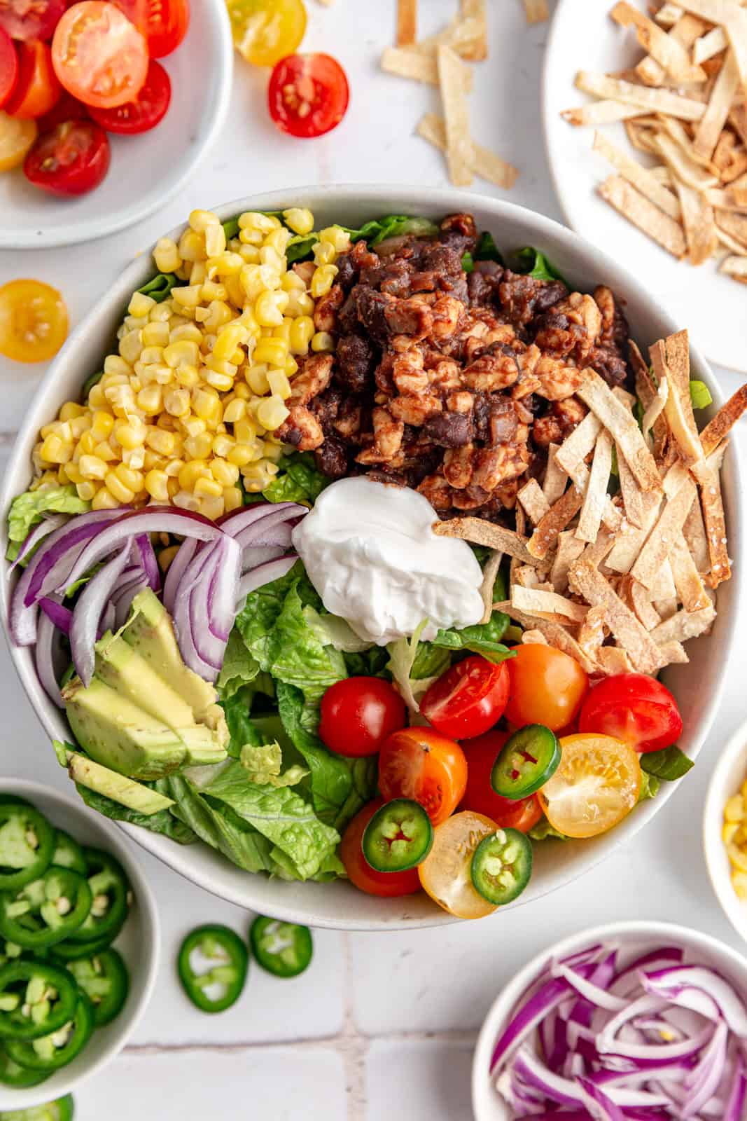 Vegan Taco Salad Bowl ready to serve.