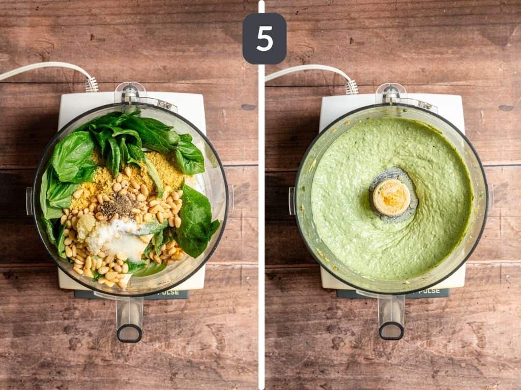 Vegan Pesto Spaghetti Squash Step 5 - make the tofu pesto.