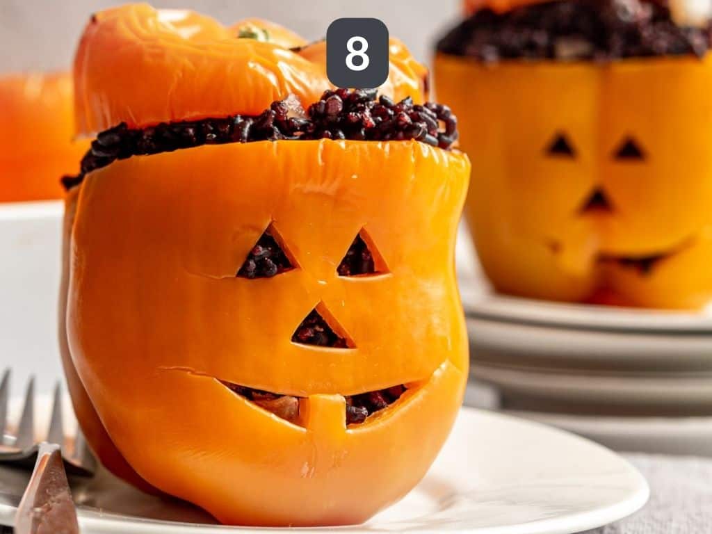 Halloween Jack-O-Lantern Stuffed Peppers Step 8