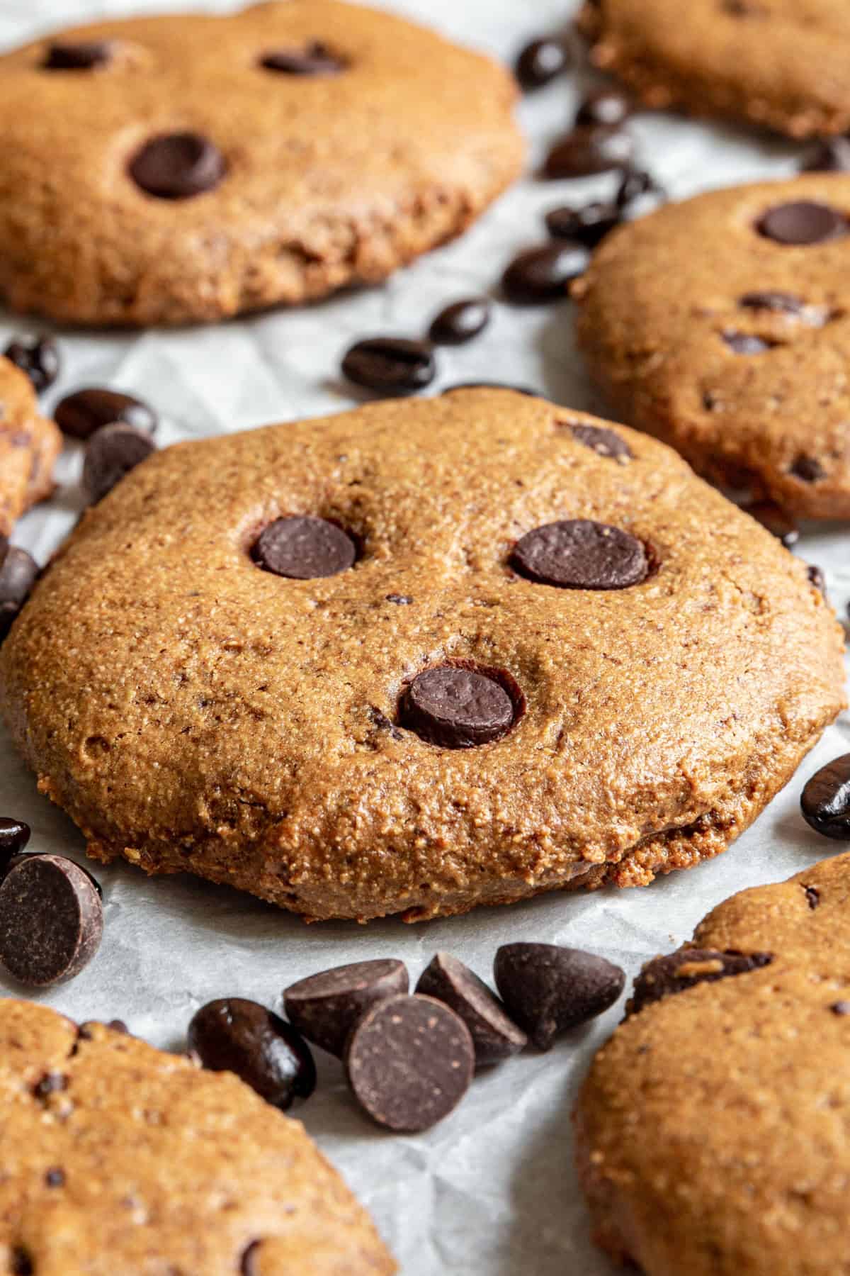 Vegan Coffee Cookies on parchment paper.