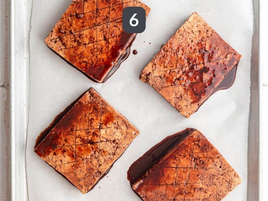 Pineapple Glazed Tofu Step 6 - bake the tofu.