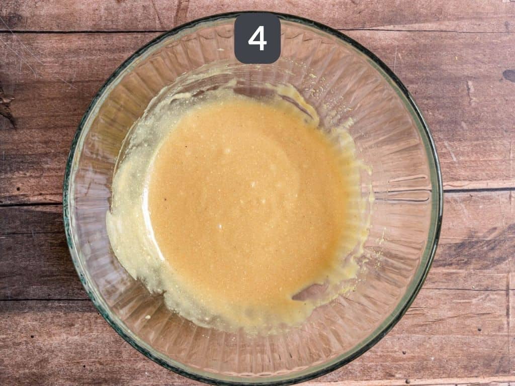 Vegan Strawberry Shortcakes Step 4 - mix the maple syrup and nut butter.