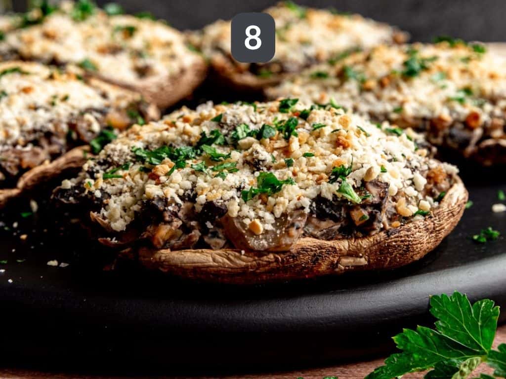 Vegan Stuffed Portobello Mushrooms Step 8 Garnish