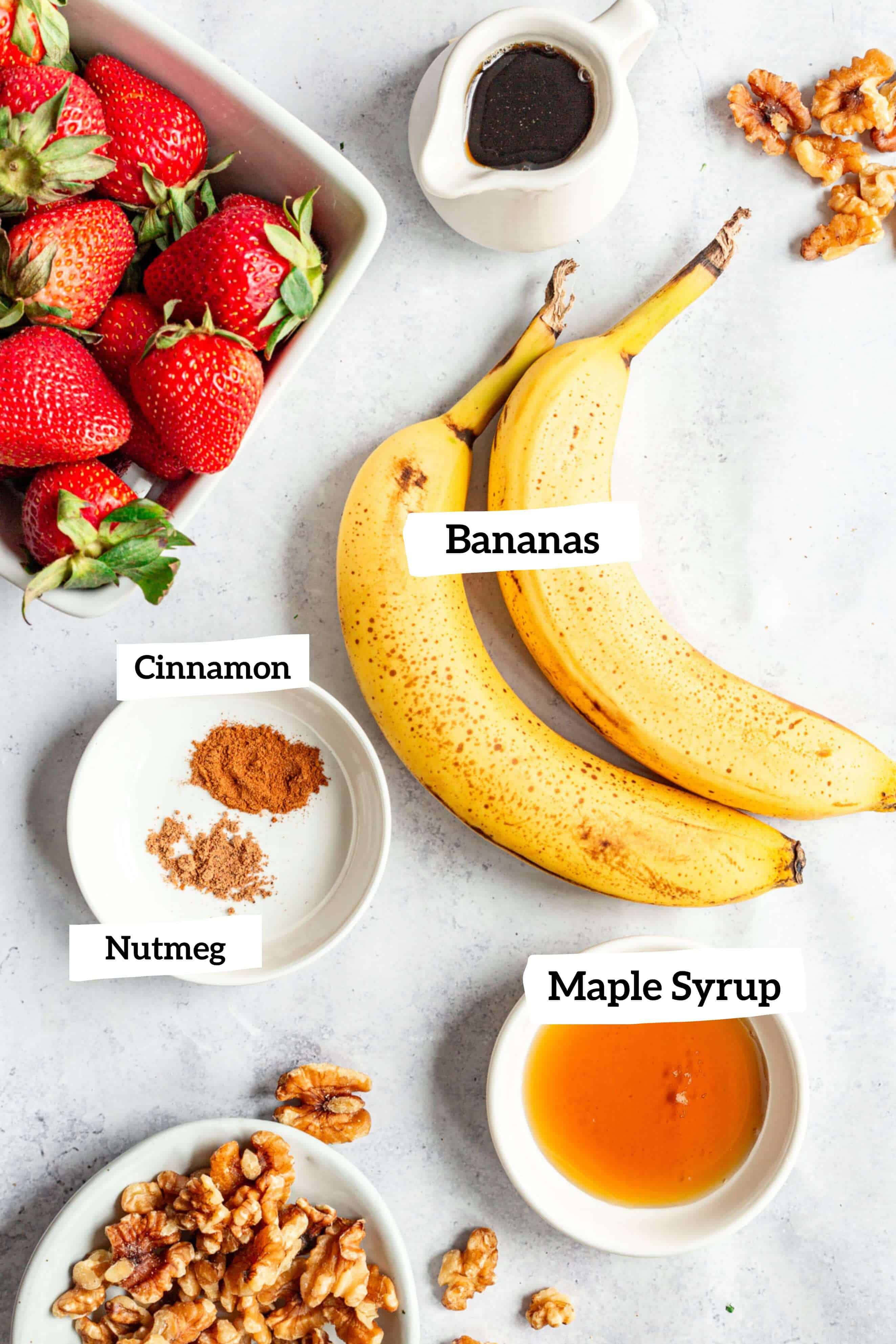 Air fryer bananas ingredients.