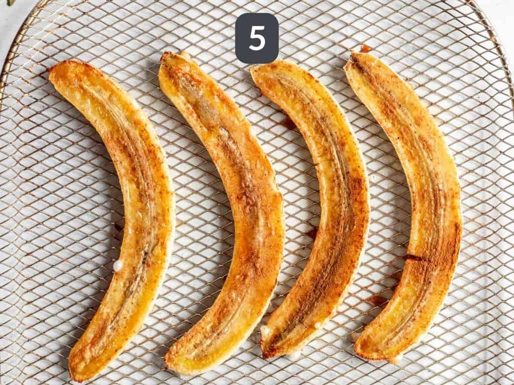 Air fryer bananas step - air fry.