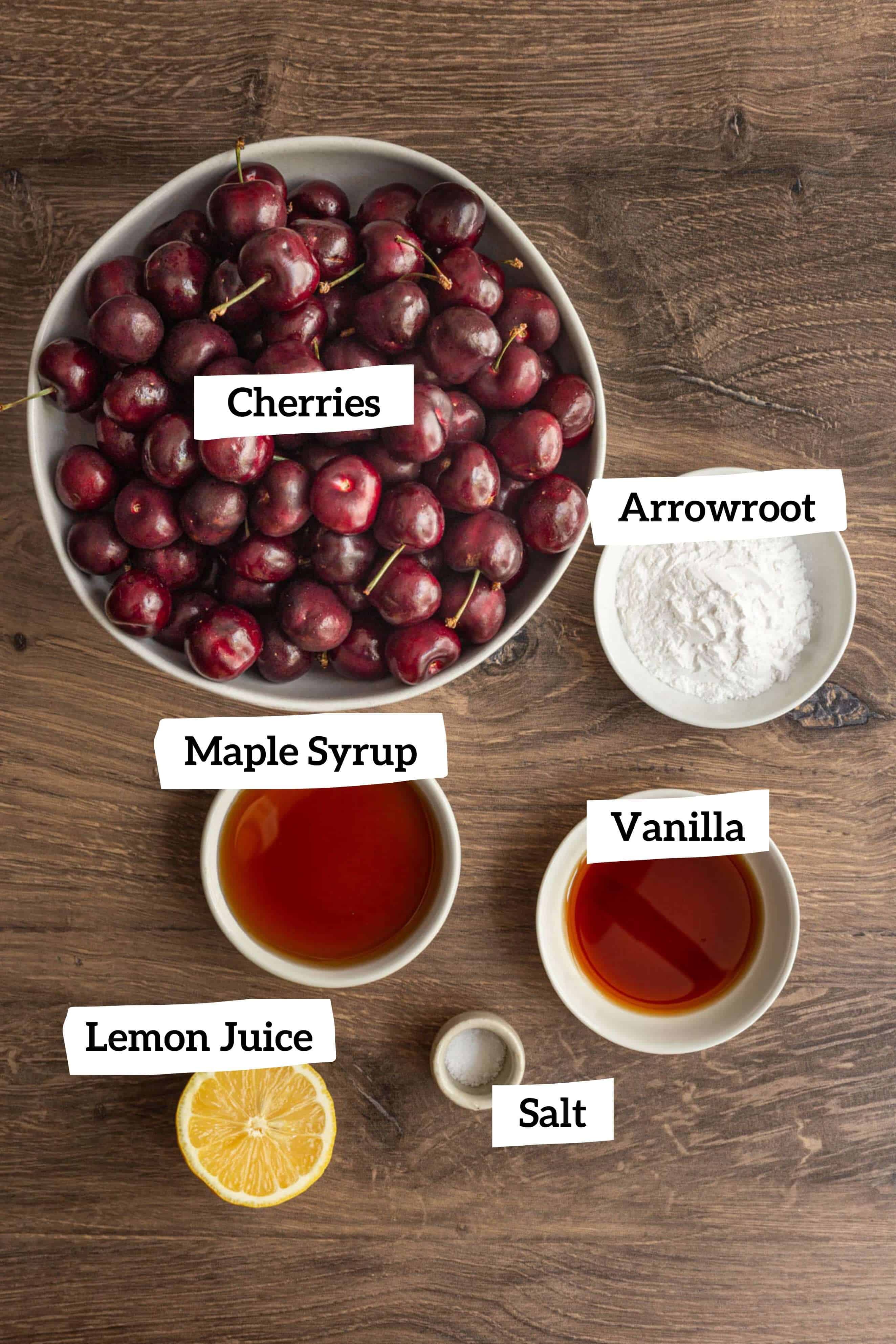 Vegan gluten free cherry crisp filling ingredients.