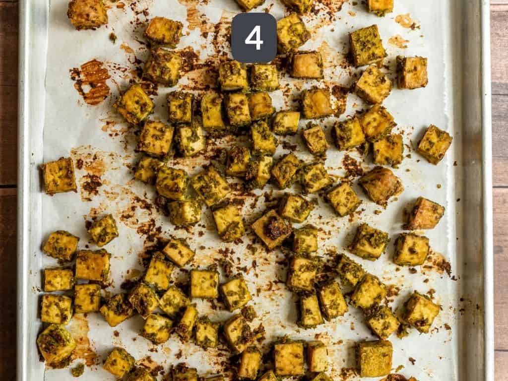 Easy Pesto Tofu Step 4 - bake.