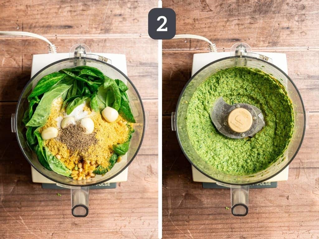 Easy Pesto Tofu Step 2 - make the pesto.