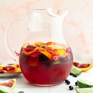 A pitcher of kombucha moscato sangria.