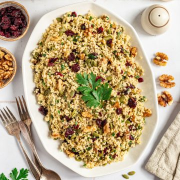 A platter of millet salad.