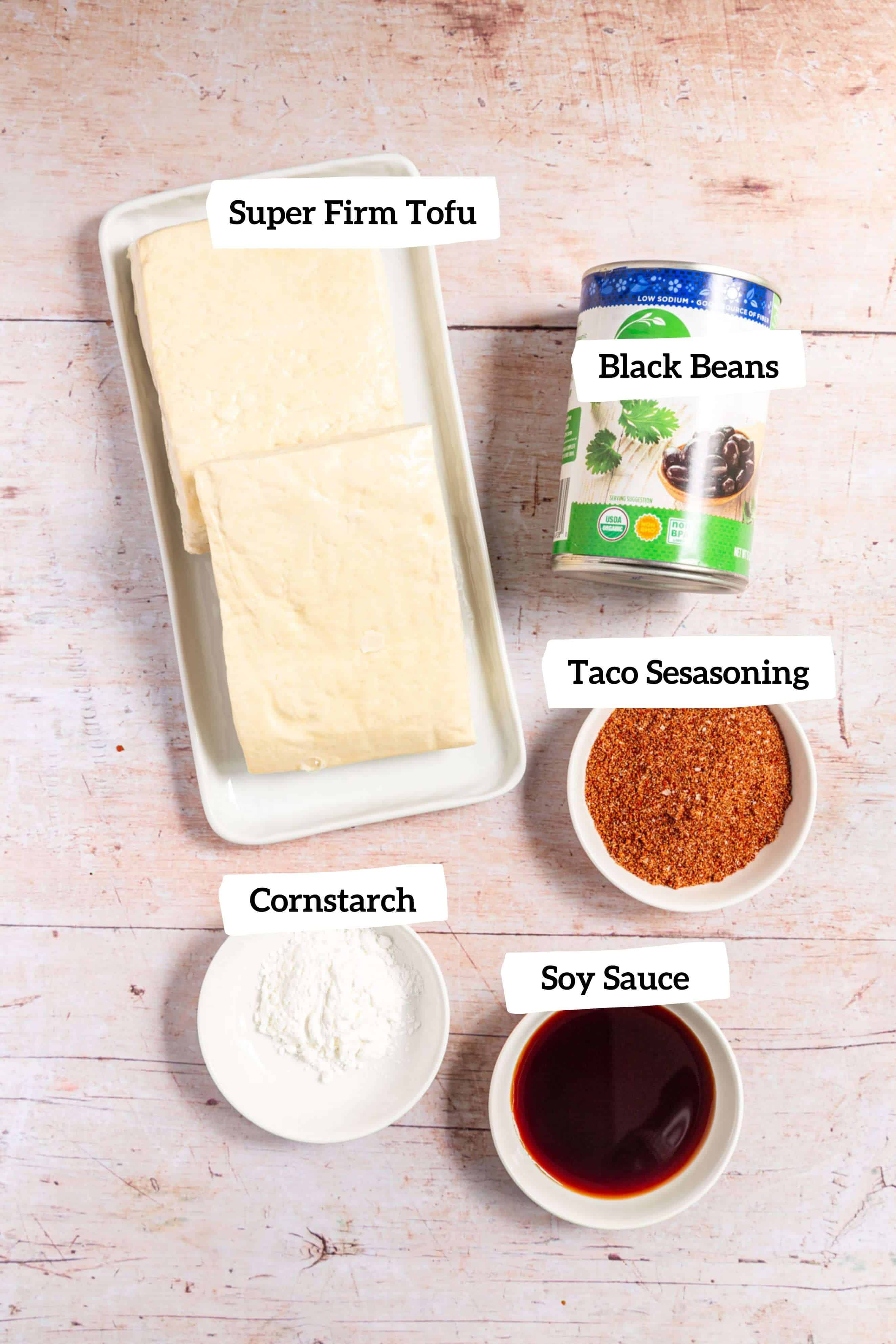 Tofu crumble taco ingredients