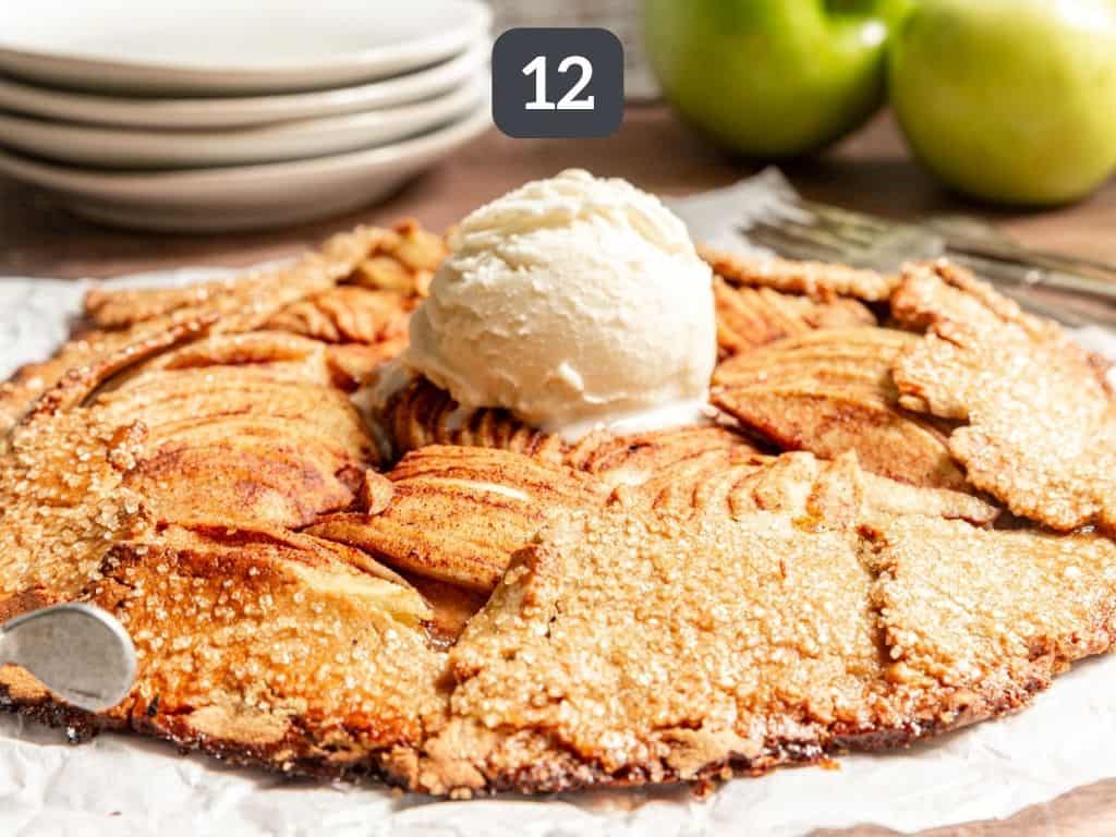 Vegan Apple Galette Step 12 - serve with ice cream.