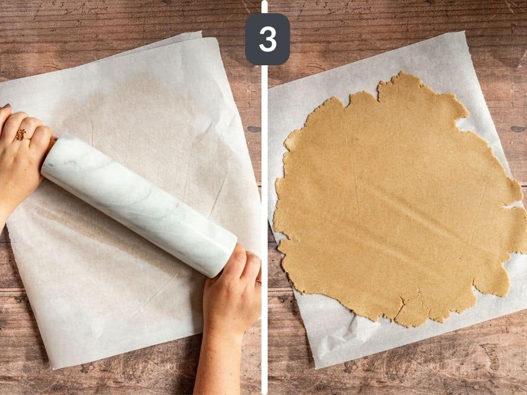 Vegan Apple Galette Step 3 - roll out the crust.